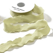 Polyester Ruffled Ribbon, Pleated Ribbon, for Gift Wrapping, Bow Tie Making, Yellow Green, 1 inch(25mm), about 9.84 Yards(9m)/Roll(PAAG-PW0001-006L)