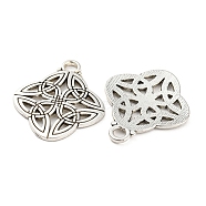 Tibetan Style Alloy Pendants, Cadmium Free & Lead Free, Witch Knot Charms, Antique Silver, 40x34x2.5mm, Hole: 4mm, about 151pcs/1000g(TIBE-P001-10AS)