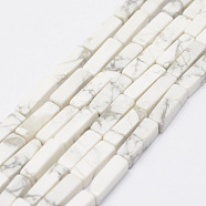 Natural Howlite Beads Strands, Cuboid, 13x5x5mm, Hole: 1mm, about 29pcs/Strand, 15.3 inch(39cm)(X-G-E342-15)