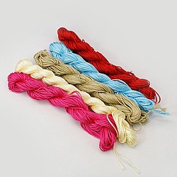 Nylon Thread, Nylon Jewelry Cord for Custom Woven Bracelets Making, Mixed Color, 1mm, about 26m/bundle, 10bundles/bag, about 284.34 Yards(260m)/Bag.(NWIR-R002-1mm-M)