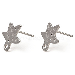 201 Stainless Steel Star Stud Earrings Settings, with 304 Stainless Steel Pins, Stainless Steel Color, 12x11mm, Hole: 1.4mm, Pin: 0.7mm, Fit for 0.9mm(STAS-Q251-09P)