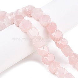 Natural Rose Quartz Beads Strands, Faceted Cube, 10x10x10~11mm, Hole: 0.9mm, about 20pcs/strand, 7.95''(20.2cm)(G-T38-27)