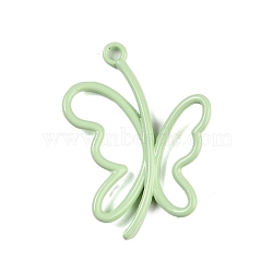 Baking Paint Alloy Pendants, Butterfly, Pale Green, 26x19x2mm, Hole: 2mm(FIND-G080-01E)