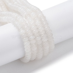 Natural White Jade Beads Strands, Rondelle, 4.5x2.5mm, Hole: 0.8mm, about 158pcs/strand, 15.55 inch(39.5cm)(G-H292-A19-02)