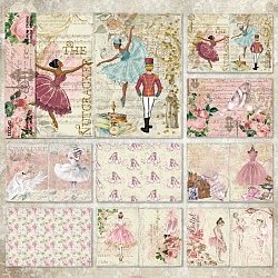 8 Sheets A5 Ballet Dancer Scrapbook Paper Pads, for DIY Album Scrapbook, Background Paper, Diary Decoration, Colorful, 145x210mm(PW-WG96510-01)