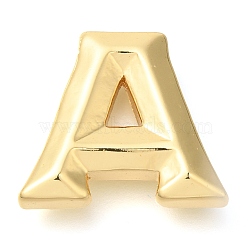 Rack Plating Brass Pendants, Long-Lasting Plated, Cadmium Free & Lead Free, Letter A~Z Charms, Letter A, 17.5x20x5.5mm, Hole: 3.5x1.5mm(KK-I722-07G-A)