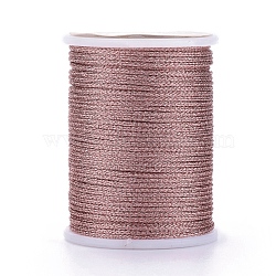 Polyester Metallic Thread, Rosy Brown, 1mm, about 7.65 yards(7m)/roll(OCOR-G006-02-1.0mm-14)