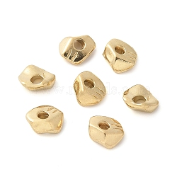 304 Stainless Steel Beads, Nuggets, Real 14K Gold Plated, 5.5x5x2.2mm, Hole: 1.5mm(STAS-L022-494G)