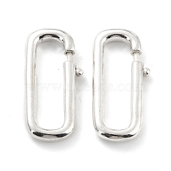 925 Sterling Silver Spring Ring Clasp, Rectangle, Silver, 22x9x2.5mm, Inner Diameter: 18x4mm(STER-Z001-108S)