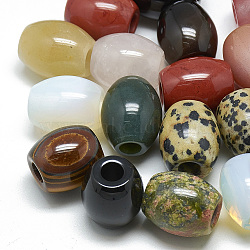 Natural & Synthetic Mixed Stone Beads, Large Hole Beads, Barrel, 17~19x15~16mm, Hole: 5.5mm(X-G-T093-M)