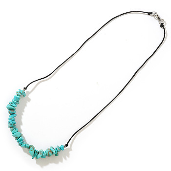 Synthetic Turquoise Chip Bib Necklaces, with Steel Clasps, 16.54 inch(42cm)