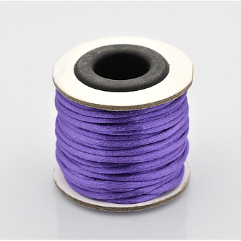 Nylon Satin Rattail Cords, Beading Threads for Bracelet Jewelry Making Chinese Knotting Macrame Craft, Mauve, 1.5mm, about 16.4 yards(15m)/roll
