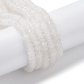 Natural White Jade Beads Strands, Rondelle, 4.5x2.5mm, Hole: 0.8mm, about 158pcs/strand, 15.55 inch(39.5cm)