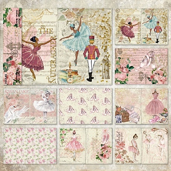 8 Sheets A5 Ballet Dancer Scrapbook Paper Pads, for DIY Album Scrapbook, Background Paper, Diary Decoration, Colorful, 145x210mm