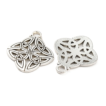 Tibetan Style Alloy Pendants, Cadmium Free & Lead Free, Witch Knot Charms, Antique Silver, 40x34x2.5mm, Hole: 4mm, about 151pcs/1000g