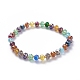 Galvanisierte facettierte Abakusglas Perlen Stretch Armb&auml;nder(BJEW-JB04876)-1