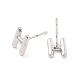 Brass Hollow Out Initial Letter Stud Earrings for Women(EJEW-A044-01P-H)-2