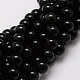 Natural Obsidian Round Beads Strands(G-E329-6mm-37)-1