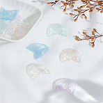 10Pcs 5 Colors UV Plating Rainbow Iridescent Transparent Acrylic Pendants, Fishtail Charms, Mixed Color, 27x25.7x5mm, Hole: 1.6mm, 2pcs/color(OACR-LP0001-11)