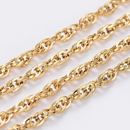 3.28 Feet 304 Stainless Steel Rope Chain, Soldered, Golden, 3mm(X-CHS-G010-01G)