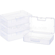 Plastic Bead Storage Containers, Rectangle, Clear, 16x9x4cm, Inner Measure: 14x8.5cm(CON-BC0005-34)