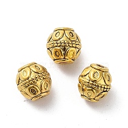 Tibetan Style Alloy Beads, Cadmium Free & Lead Free, Barrel, Antique Golden, 7x7.5mm, Hole: 1.8mm(FIND-Q094-34AG)