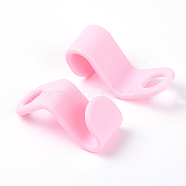 ABS Plastic Hook Hangers, Pink, 4.4x1.9x0.3cm, Hole: 9x11mm(KY-WH0028-44B)