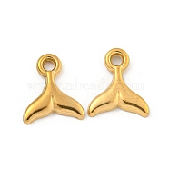 Ion Plating(IP) 304 Stainless Steel Pendants, Fishtail Charm, Real 18K Gold Plated, 12.5x11x2mm, Hole: 2mm(STAS-I307-512G)