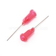 Plastic Fluid Precision Blunt Needle Dispense Tips, with 201 Stainless Steel Pin, Deep Pink, 4.25x0.75cm, Inner Diameter: 0.42cm, Pin: 0.5mm, about 100pcs/bag(TOOL-WH0140-18I)