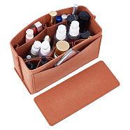 Wool Felt Purse Organizer Insert, Toiletry Bag in Bag Accessories, with Rectangle Bottom Shaper, Sienna, 26x12x14.5cm(FIND-WH0128-79C)