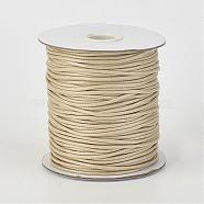 Eco-Friendly Korean Waxed Polyester Cord, BurlyWood, 1mm, about 169.51~174.98 Yards(155~160m)/Roll(YC-P002-1mm-1170)