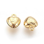 304 Stainless Steel Charms, Puffed Heart, Real 18K Gold Plated, 9x7x4mm, Hole: 1mm(STAS-F180-03G)