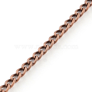 Unwelded Iron Twisted Chains, Curb Chains, with Spool, Red Copper, 3.3x2.1x0.6mm, about 328.08 Feet(100m)/roll(CH-R078-09R)