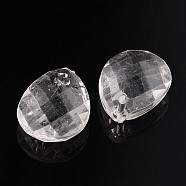 Transparent Acrylic Pendants for Curtains, Faceted Teardrop, Clear, about 18mm long, 13mm wide, 6mm thick, hole: 2mm, about 670pcs/500g(PAB052Y-1)