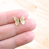 Alloy Butterfly Wings Stud Earrings for Women, Golden, 13mm(WI-PW0001-064G)