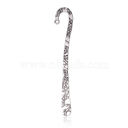 Tibetan Style Alloy Bookmarks, Antique Silver, 119x20x2.5mm, Hole: 2.5mm(PALLOY-G117-01AS)