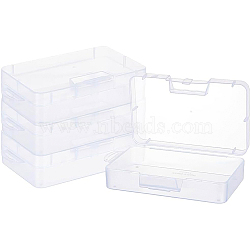 Plastic Bead Storage Containers, Rectangle, Clear, 16x9x4cm, Inner Measure: 14x8.5cm(CON-BC0005-34)