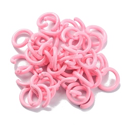 Zinc Alloy Open Jump Rings, Round Ring, Hot Pink, 18 Gauge, 8x1mm, Inner Diameter: 6mm(FIND-WH0150-74A-07)