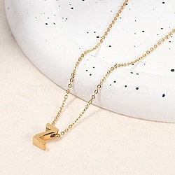 Ion Plating(IP) 304 Stainless Steel Pendant Necklaces, Real 18K Gold Plated, Letter, Letter Z, 15.94 inch(40.5cm)~16.14 inch(41cm)+54mm extender, Letters: 10x6x4mm.(NJEW-R050-01G-26)