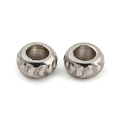 304 Stainless Steel Beads, Rondelle, Stainless Steel Color, 4x2mm, Hole: 2mm(STAS-P355-02P)
