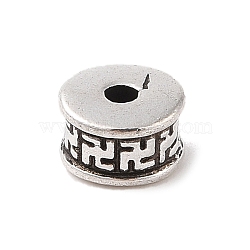 Tibetan Style Alloy Beads, Lead Free & Cadmium Free, Flat Round, Straight edge, Antique Silver, 8x5mm, Hole: 2mm(TIBE-Q090-58AS)