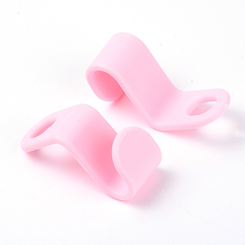 ABS Plastic Hook Hangers, Pink, 4.4x1.9x0.3cm, Hole: 9x11mm