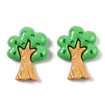 Spring Theme Opaque Resin Decoden Cabochons, Tree, 30x23x6mm
