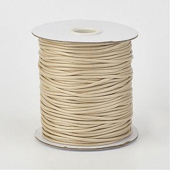 Eco-Friendly Korean Waxed Polyester Cord, BurlyWood, 1mm, about 169.51~174.98 Yards(155~160m)/Roll
