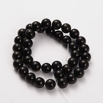 Natural Gemstone Obsidian Round Beads Strands, 4mm, Hole: 0.8mm, about 97pcs/strand, 15.5 inch