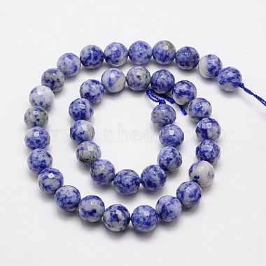 Natürliche blaue Fleck Jaspis Perlen Stränge(G-G542-6mm-01)-2