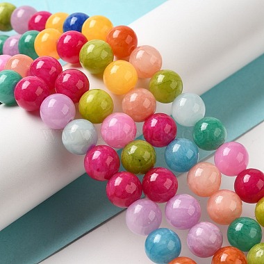 10mm Mixed Color Round Yellow Jade Beads