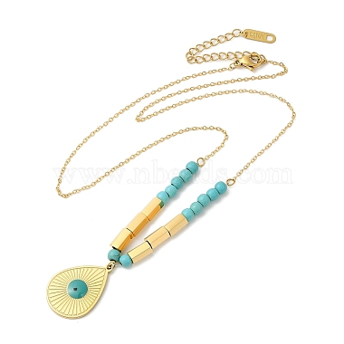 Sky Blue Teardrop Synthetic Turquoise Necklaces