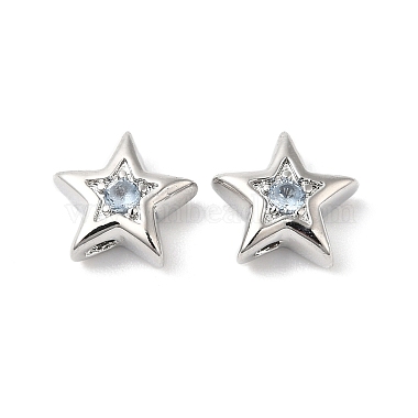 Azure Star Brass+Cubic Zirconia Beads