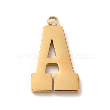 Real 14K Gold Plated Letter A 304 Stainless Steel Pendants